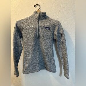 Women’s Patagonia Better Sweater 1/4-Zip Pullover in gray Has The Uber Logo Sz S